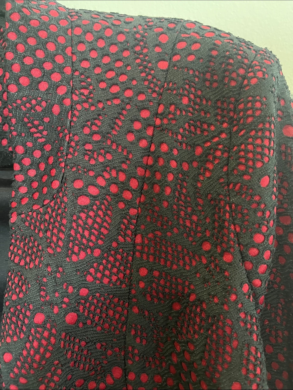 Black & Burgundy Patterned Cropped Blazer - Picture 4 of 4